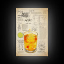 Cocktail Wall Art, Bar Cart Art, Cocktail Gift, Canvas Print, Wall Art, Vertical Print, Dorm Room Art, Kitchen Wall Decor, Friendship Gift