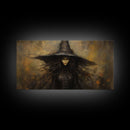The Witch, Framed Canvas Print, Halloween Decor, Witch Painting, Horror Prints, Goth Art, Witchy Decor, Halloween Wall Art