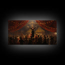The Cursed Circus, Unique Halloween Art, Framed Canvas Print, Halloween Poster Art, Horror Prints