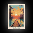 Congaree National Park South Carolina Travel Art, National Park Print, Minimalist Travel Art, Midcentury Modern Style Landscape Painting