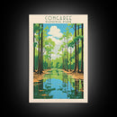 Congaree National Park Travel Poster Print, Canvas Print Wall Art, South Carolina Travel Art, Midcentury Modern Travel Decor