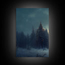 3 Piece Art, Winter Nature Landscape, Framed Canvas Prints, Canvas Art, Large Format Wall Art, Huge Art, Pine Tree Forest Decor
