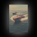 Boat, Seascape Art, Nautical Wall Art, Canvas Print, Wall Hanging, Portrait Art, Ocean Wall Art, Lake House Gift, Beach House Wall Decor