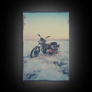 Motorcycle Wall Art, Beach Wall Art, Minimalist Canvas Print, Wall Hanging, Portrait Art, Moving Gift, Rustic Wall Decor, Bedroom Prints