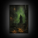 Dark Fantasy Art, Fantasy Artwork, Canvas Print, Wall Hanging, Portrait Art, Halloween Wall Decor, Horror Home Decor, Spooky Room Decor