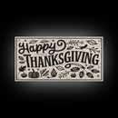 Happy Thanksgiving! Modern Farmhouse Sign, Dining Room Wall Sign Kitchen Decor Large Framed Canvas Print, Fall Wall Art, Seasonal Wall Decor