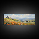 Springtime Panoramic Print - Texas Hill Country In The Spring - Framed Canvas Print - Beautiful Living Room Decor - Country Art - Farmhouse
