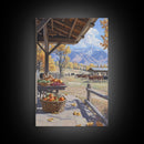 Autumn Harvest Scene With Pumpkins Farmhouse Wall Art Framed Canvas Print Thanksgiving Seasonal Wall Art Country Home Decor Gift Idea
