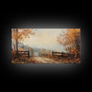 Nostalgic Farmhouse Christmas, Framed Canvas Print, Moody / Seasonal Autumn Centerpiece, Rustic / Primitive Wall Art