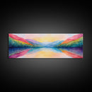 Abstract Watercolor Painting Landscape, Canvas Print, Rainbow Landscape Painting, Nursery Decor, Above Sofa Art