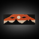 Flying Saucers over The Mountains - Retro Art Deco Inspired Scifi Art - Panoramic Print - Cute Nursery Decor