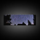 Huge Wall Art Time Lapse Photography Style Print, Panoramic Wall Art, Wood Framed Canvas, Farmhouse Decor, Unique Wall Art