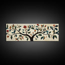 Wabi Sabi Inspired Botanical Print, Panoramic Canvas Art, Boho Style Textile Wall Art Print, Above Bed Or Sofa, Guest Room Decor