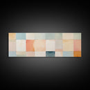MCM Style Abstract Square, Framed Canvas Print, Mid-Century Modern Wall Art, Pastel Colors, Large Horizontal Wall Art Print