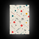 Retro MCM Style Pattern Wall Art, Wood Framed Canvas, Canvas Print, Home Decor, Office Or Bedroom Wall Art, Retro Vibes Decor