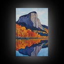 Fall In The Mountains Framed Canvas Print, Housewarming Gift, Boho Landscape Painting, Autumn Wall Art, Top Selling Wall Art