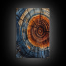 Rustic Home Decor Tree Ring Print, Wood Frame Art, Canvas Print, Abstract Minimalist Modern Farmhouse Wall Art, Living Room Decor