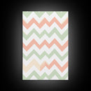 Pastel Chevron Zig Zag Pattern Wall Art, Mid Century Modern Boho Style Home Decor, Living Room Wall Hanging
