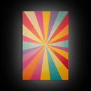 MCM Inspired Wall Art, Fire Engine Red, Slate Green, Storm Grey and Bee Yellow Geometric Framed Canvas Print, Boho Decor