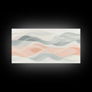 Retro Wall Art MCM Inspired Abstract Art, Mid-Century Modern Art, Retro Geometric Art, Ocean Waves, Modern Abstract Pastel Painting