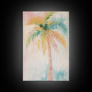 Oil Painting Print of a Palm Tree, Coastal Decor, Beach House Art, Beach Art, Vacation Gift, Pink Decor, Preppy Decor, Preppy Art