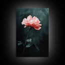 Oil Painting Print of a Pink Rose, Framed Canvas Print, French Country Decor, Modern Farmhouse, Rustic Farmhouse, Rose Painting, Rose Art