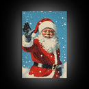 Portrait of Santa Waving Framed Canvas Print, Santa Painting, Santa Art, Santa Home Decor, Christmas Wall Art, Seasonal Christmas, Clearance Christmas