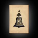 Christmas Bell Painting Print - Wood Framed Wall Art - Christmas Decor - Boho Christmas - Minimalist Christmas