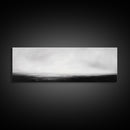 The Sea is Calm Panoramic Canvas Print, Seascape Painting, Black and White Nautical Art, Moody Decor, Muted Art, Subdued Art