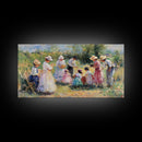 Victorian Summer - Framed Canvas Print - Victorian Style Oil Painting Of a Summer Party