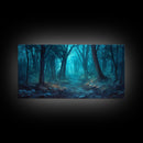 Dark Fantasy Forest Landscape Painting Canvas Print | Extra Large Living Room Wall Art | Horizontal Wall Art | Living Room Wall Art