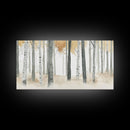Aspen Trees Oil Painting Print Canvas, Autumn Aspens Print, Muted White Winter Wall Art, Country Farmhouse Wall Decor, Abstract Landscape Art