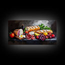 Kitchen Wall Art, Painting of a Charcuterie Board, Kitchen Decor, Modern Art, Food Still Life, Food Oil Painting, Kitchen Painting