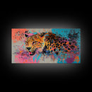 Pop Art Cheetah Painting Print, Wood Framed Art, Canvas Art, Cheetah Print, Cheetah Art, Preppy Decor, Girl's Room Art