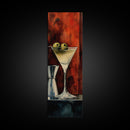 Classic Olive Martini Glass, Retro Bar Art, Espresso Martini Wall Art, Mid-Century Vibe Canvas Print, Moody Kitchen Decor