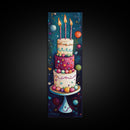 Cute Painting Print of a Birthday Cake - Framed Canvas - Preppy Dorm Room Decor - Wedding Decor - Birthday Cake Wall Art - Kitchen Decor