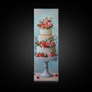 Wedding Decor Painting Print of a Wedding Cake - Framed Canvas Print - Wedding Decorations - Wedding Art - Tall Skinny Wall Art - Narrow Art