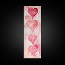 Watercolor Dripping Hearts Framed Canvas Print, Romantic Pink Abstract Art, Light Pink Wall Decor Valentine’s Day Gift Bedroom Art
