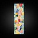 Stained Glass Mosaic Framed Canvas Print Vibrant Moroccan Wall Art Bright Geometric Long Skinny Living Room or Bedroom Decor