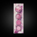 Shimmer Palette Canvas Print, contemporary gemstone painting in pink and purple hues, long narrow wall art with modern abstract vibes.