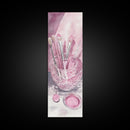 Makeup Brushes Canvas Print - Pink Abstract Art of Beauty Tools, Feminine Wall Art, Gift Idea for Her, Minimalist Room Decor