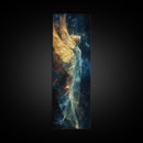 Angelic Wings Canvas Print with Golden Lights, Angel Art Prints, Vertical Wall Art, Bedroom Art, Gift Idea, Boho Art
