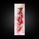 Vibrant Strawberry Art Framed Canvas Print Rustic Farmhouse Decor Fruit of the Spirit Wall Art Skinny Wall Art Kitchen Art Decor
