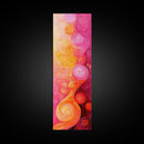 Abstract Pink Orange Swirl Framed Canvas Print, Vertical Skinny Art, Light Pink Dorm Wall Art, Minimalist Modern Art Decor