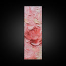 Abstract Pink Rose Textured Canvas Print, Light Pink Botanical Wall Art, Rose Painting Bedroom Art, Minimalist Floral Artwork