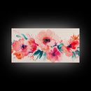Bright Wildflower Canvas Print | Pink Orange Botanical Art | Nature Inspired Wall Decor | Living Room Framed Artwork | Unique Gift Idea