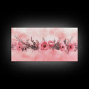 Floral Garland Canvas Print California Poppy Art Horizontal Wall Art Rustic Decor Farmhouse Style Wildflower Painting Gift Idea