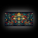 Elaborate Mandala Framed Canvas Print, Vibrant Boho Art, Spiritual Zen Wall Art, Geometric Ethereal Painting, Colorful Sacred Geometry