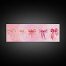 Ribbon Bow Canvas Print Light Pink Art Feminine Horizontal Wall Art Whimsical Artwork Living Room Wabi Sabi Decor Framed Print