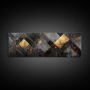 Geometric Gold Framed Canvas Print Art Deco Wabi Sabi Wall Art Rustic Modern Decor Unique Above Bed or Sofa Art Living Room Accent